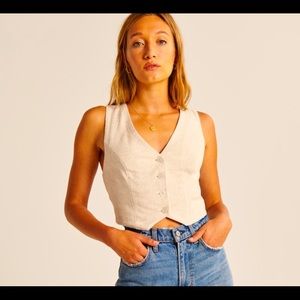 Abercrombie linen blend vest top